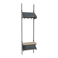 BST Kombination H, Startsektion 2 pladser B 500 mm, m&oslash;rk gr&aring;