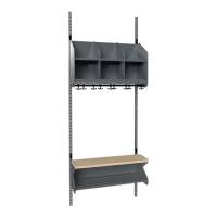 BST Kombination D, Startsektion 3 pladser B 750 mm, m&oslash;rk gr&aring;