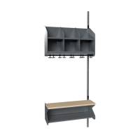 BST Kombination D, P&aring;bygningssektion 3 pladser B 750 mm, m&oslash;rk gr&aring;