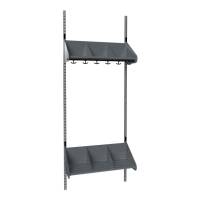 BST Kombination E, Startsektion 3 pladser B 750 mm, m&oslash;rk gr&aring;