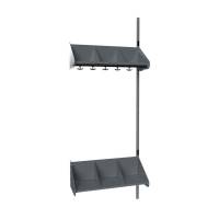 BST Kombination E, P&aring;bygningssektion 3 pladser B 750 mm, m&oslash;rk gr&aring;