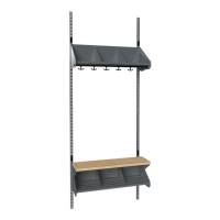 BST Kombination G, Startsektion 3 pladser B 750 mm, m&oslash;rk gr&aring;