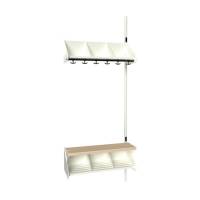 BST Kombination G, P&aring;bygningssektion 3 pladser B 750 mm, hvid