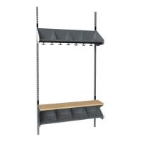 BST Kombination G, Startsektion 4 pladser B 1000 mm, m&oslash;rk gr&aring;