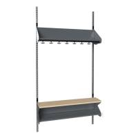 BST Kombination H, Startsektion 4 pladser B 1000 mm, m&oslash;rk gr&aring;