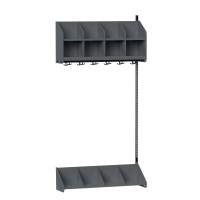 BST Kombination A, P&aring;bygningssektion 4 pladser B 1000 mm, m&oslash;rk gr&aring;