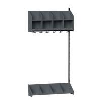 BST Kombination A, P&aring;bygningssektion 4 pladser B 1000 mm, m&oslash;rk gr&aring;