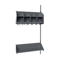 BST Kombination B, Påbygningssektion 4 pladser B 1000 mm, mørk grå