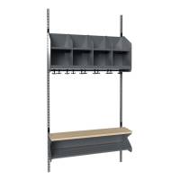 BST Kombination D, Startsektion 4 pladser B 1000 mm, m&oslash;rk gr&aring;