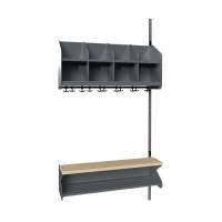 BST Kombination D, P&aring;bygningssektion 4 pladser B 1000 mm, m&oslash;rk gr&aring;