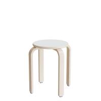 Taburet Oscar, 440 mm, s&aelig;de i hvid laminat, stel i hvidpigmenteret birkefin&eacute;r