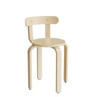 Taburet Oscar med rygl&aelig;n, 440 mm, s&aelig;de i birk laminat, stel i birkefin&eacute;r