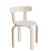 Taburet Oscar med rygl&aelig;n, 330 mm, s&aelig;de i lys gr&aring; laminat, stel i hvidpigmenteret birkefin&eacute;r