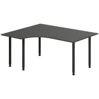 Skrivebord DNA, Antracit 1600x1200 mm Venstre I-ben/Sort
