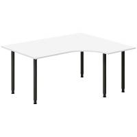 Skrivebord DNA, Hvid 1600x1200mm H&oslash;jre I-ben/Sort