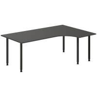 Skrivebord DNA, Antracit 2000x1200 mm H&oslash;jre I-ben/Sort