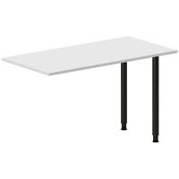 Skrivebord, tilbyg DNA Lys gr&aring; 1200x600 mm I-ben Sort