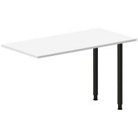Skrivebord, tilbyg DNA Hvid 1200x600mm I-ben Sort