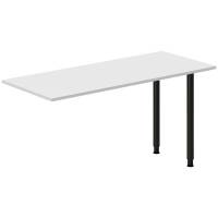 Skrivebord, tilbyg DNA Lys gr&aring; 1400x600 mm I-ben Sort