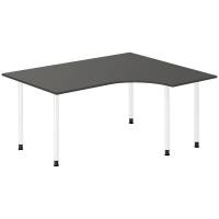 Skrivebord DNA, Antracit 1600x1200 mm H&oslash;jre I-ben/Hvid