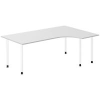 Skrivebord DNA, Lysgr&aring; 2000x1200 mm H&oslash;jre I-ben/Hvid
