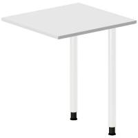 Skrivebord, tilbyg DNA Lys gr&aring; 600x600 mm I-ben Hvid