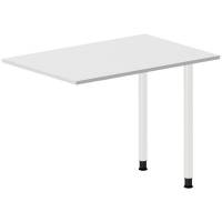 Skrivebord, tilbyg DNA Lys gr&aring; 1000x600 mm I-ben Hvid