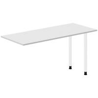 Skrivebord, tilbyg DNA Lys gr&aring; 1400x600 mm I-ben Hvid