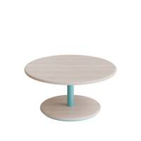 Bord Donut, &Oslash;700 mm, h&oslash;jde 350 mm, hvidpigmenteret ask p&aring; turkis understel