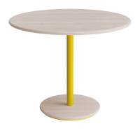 Bord Donut, &Oslash;900 mm, h&oslash;jde 720 mm, hvidpigmenteret ask p&aring; gult understel