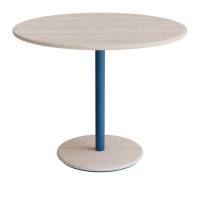 Bord Donut, &Oslash;900 mm, h&oslash;jde 720 mm, hvidpigm. ask p&aring; azurbl&aring;t understel