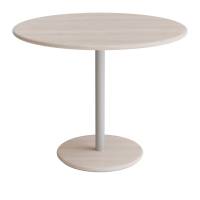 Bord Donut, Ø900 mm, højde 720 mm, hvidpigmenteret ask på alugråt understel