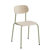 Stol Atlas 2111, hvidpigmenteret egelaminat, grøn stel