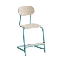 Stol Atlas, fritsving 2114, hvidpigmenteret egelaminat, turkis stel