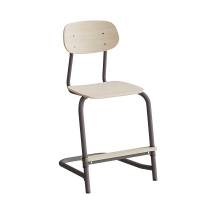 Stol Atlas, fritsving 2114, hvidpigmenteret egelaminat, gr&aring;t stel