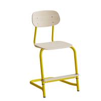 Stol Atlas, fritsving 2114, hvidpigmenteret egelaminat, gult stel