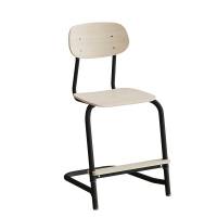 Stol Atlas, fritsving 2114, hvidpigmenteret egelaminat, sortoliven stel