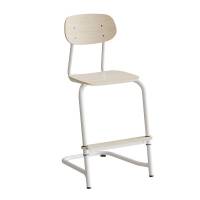 Stol Atlas, fritsving 2114, hvidpigmenteret egelaminat, hvidt stel