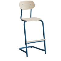 Stol Atlas, fritsving 2114, hvidpigmenteret egelaminat, bl&aring;t stel