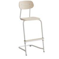 Stol Atlas, fritsving 2114, hvidpigmenteret egelaminat, hvidt stel