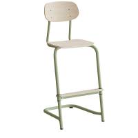 Stol Atlas, fritsving 2114, hvidpigmenteret egelaminat, gr&oslash;nt stel