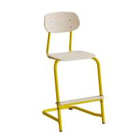 Stol Atlas, fritsving 2114, hvidpigmenteret egelaminat, gult stel
