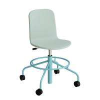 Stol ADD 5903, Fodkryds og hjul, Helbetrukket turkis tekstil, Turkis stel