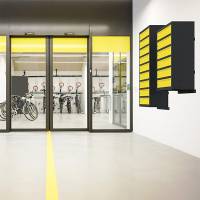 Opladningsskabe cykelbatterier B550 9 rum, v&aelig;gmodel, gr&aring;