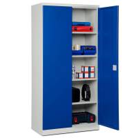 Opbevaringsskab i st&aring;l - ASHV 1980x980x570 mm Bl&aring; d&oslash;re