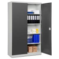 Opbevaringsskab i st&aring;l - ASHV 1980x1200x470 mm Antracit d&oslash;re