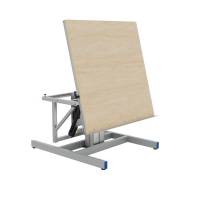 Montagebord ErgoTilt 1-s&oslash;jle, 1200x1205 RAL 9006 Inkl bordplade