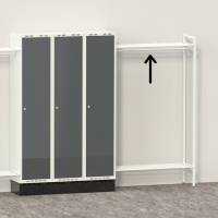 Hattehylde til garderobe B1000xD550 mm lysegr&aring;