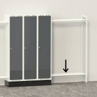 Skohylde til garderobe B1000xD550 mm lysegr&aring;