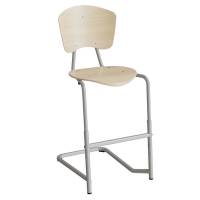 Stol Femman 3761, birk laminat med alugr&aring;t stel og fodst&oslash;tte